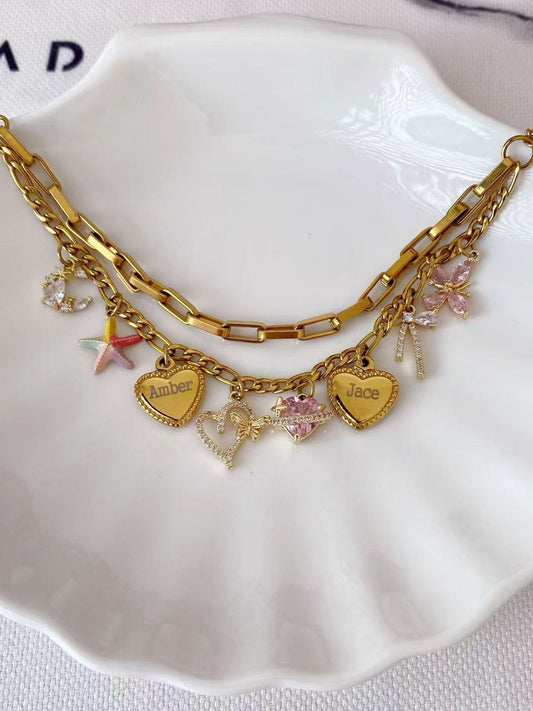 Custom name double bracelets